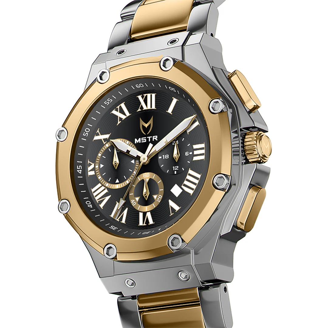 AM1032SS - AMBASSADOR SILVER / GOLD STEEL BAND WATCH - Image 3