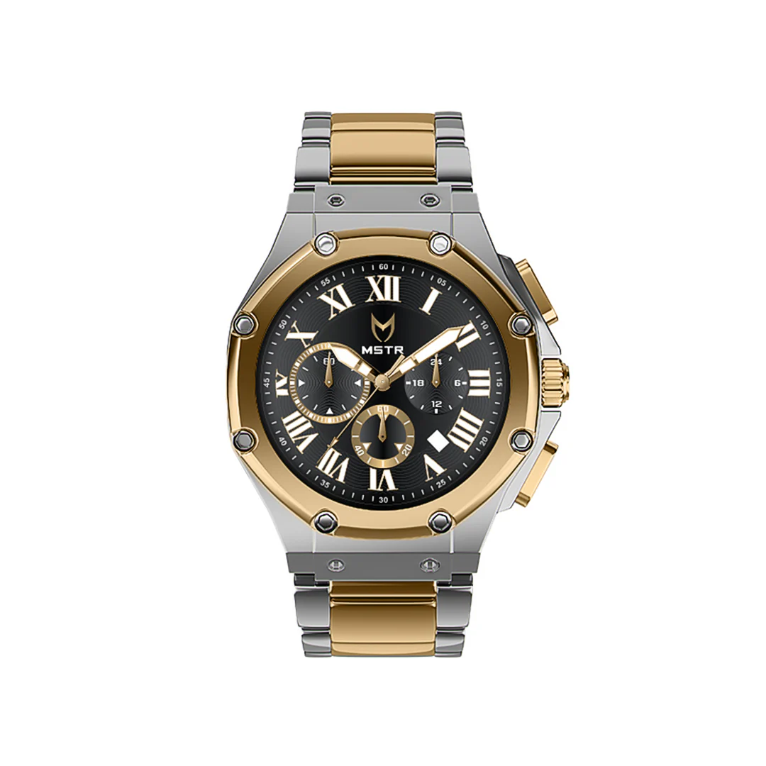 AM1032SS - AMBASSADOR SILVER / GOLD STEEL BAND WATCH - Image 4