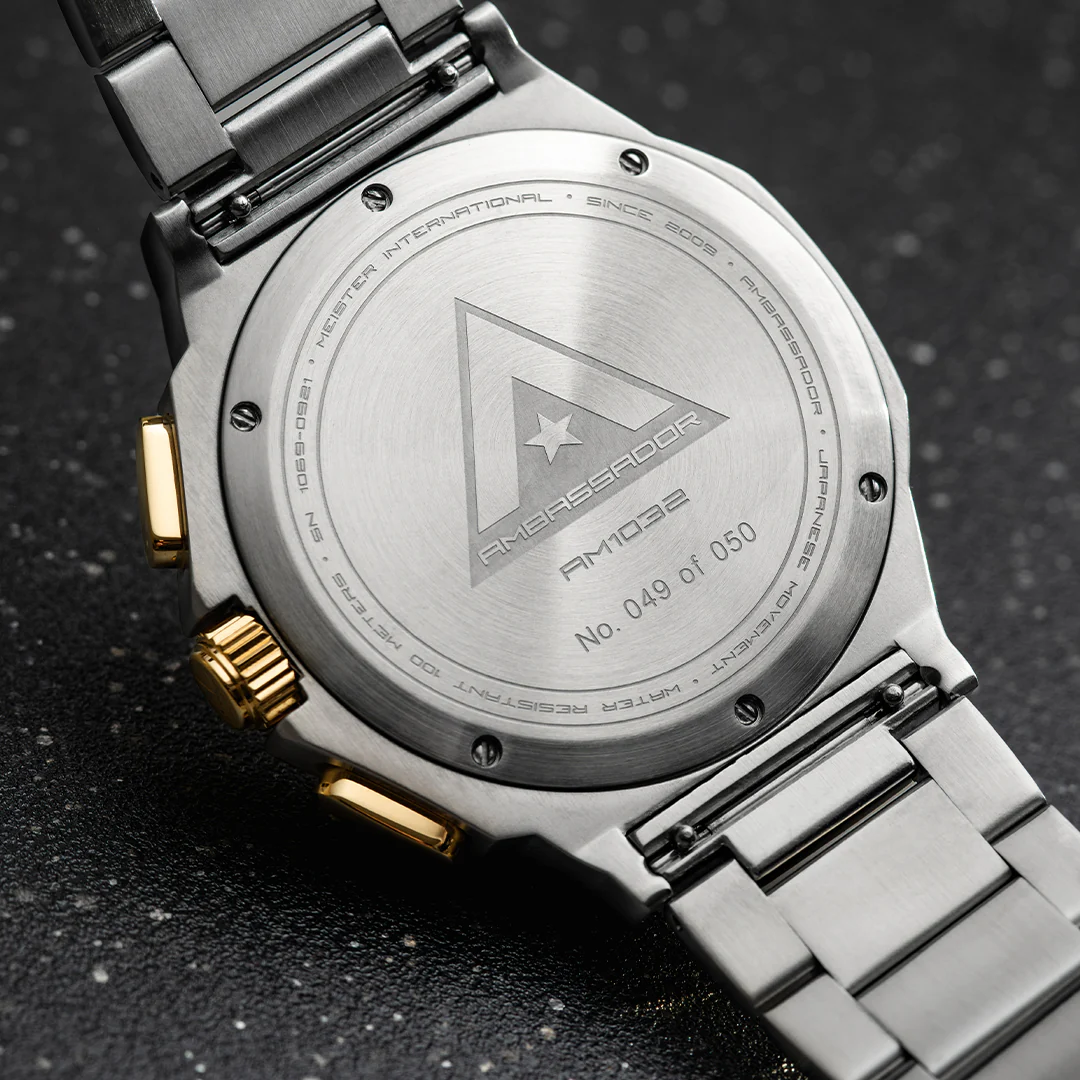 AM1032SS - AMBASSADOR SILVER / GOLD STEEL BAND WATCH - Image 7
