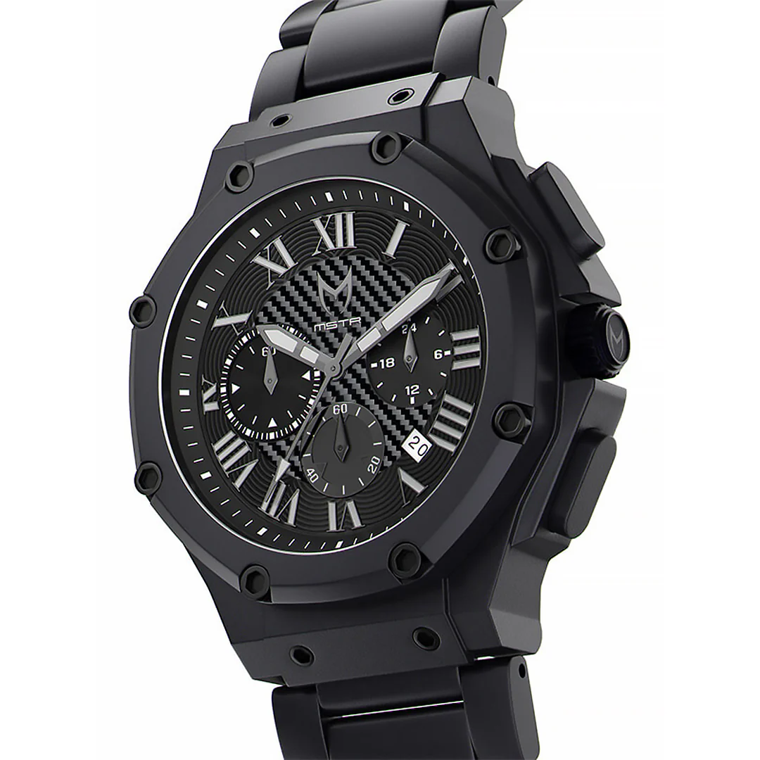 AM1036SS - AMBASSADOR BLACK / BLACK STEEL BAND WATCH - Image 3