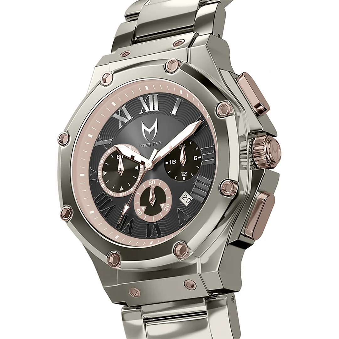 AM1038SS - AMBASSADOR WARM SILVER / STEEL BAND WATCH - Image 4