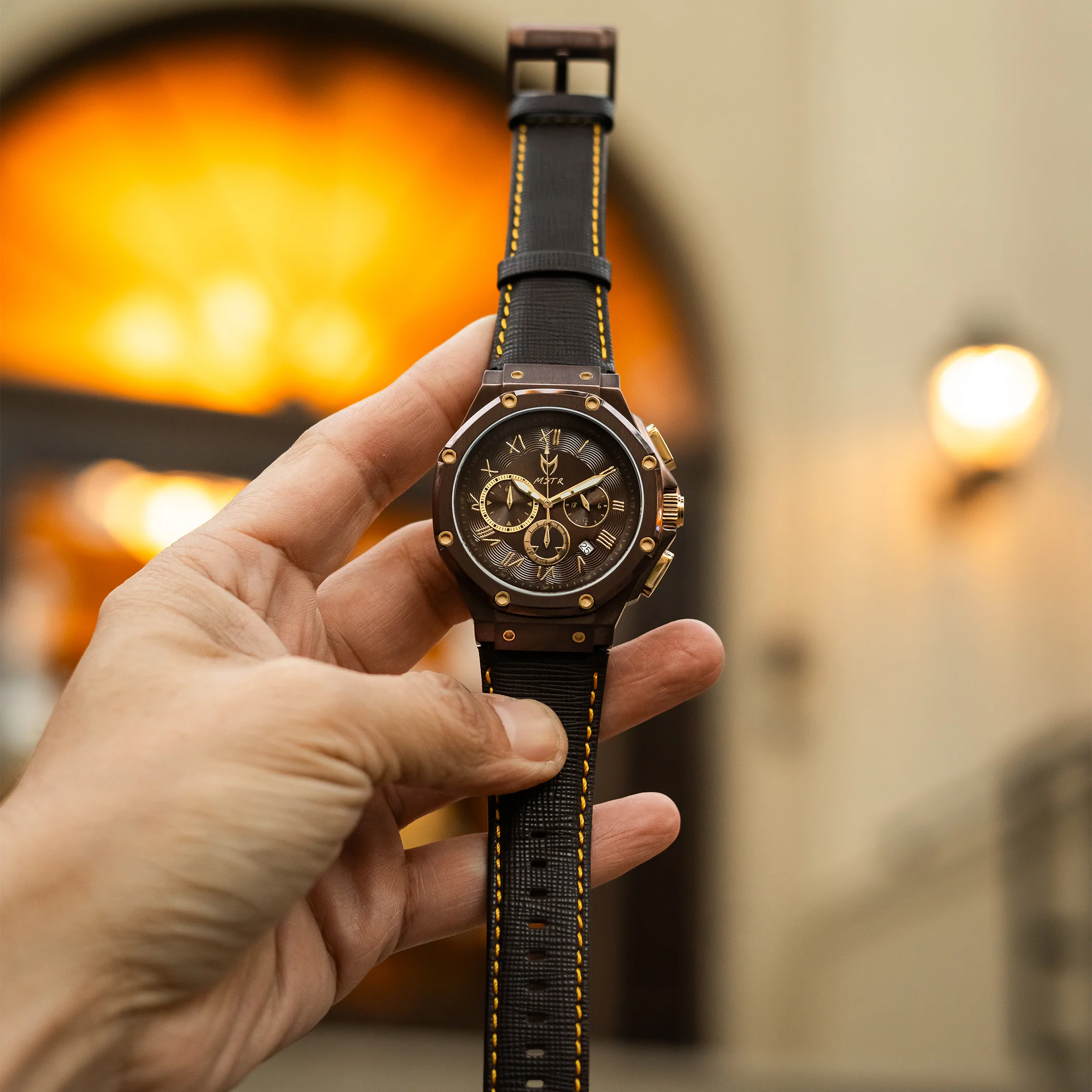 AM1052CJ - AMBASSADOR BROWN WATCH WITH LEATHER STRAP - Image 6