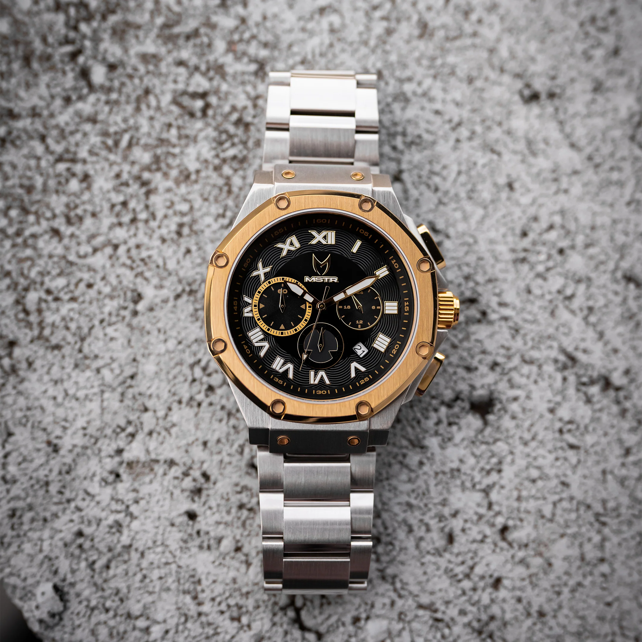 AM1053SS - AMBASSADOR SILVER & GOLD WATCH WITH STEEL STRAP - Image 5