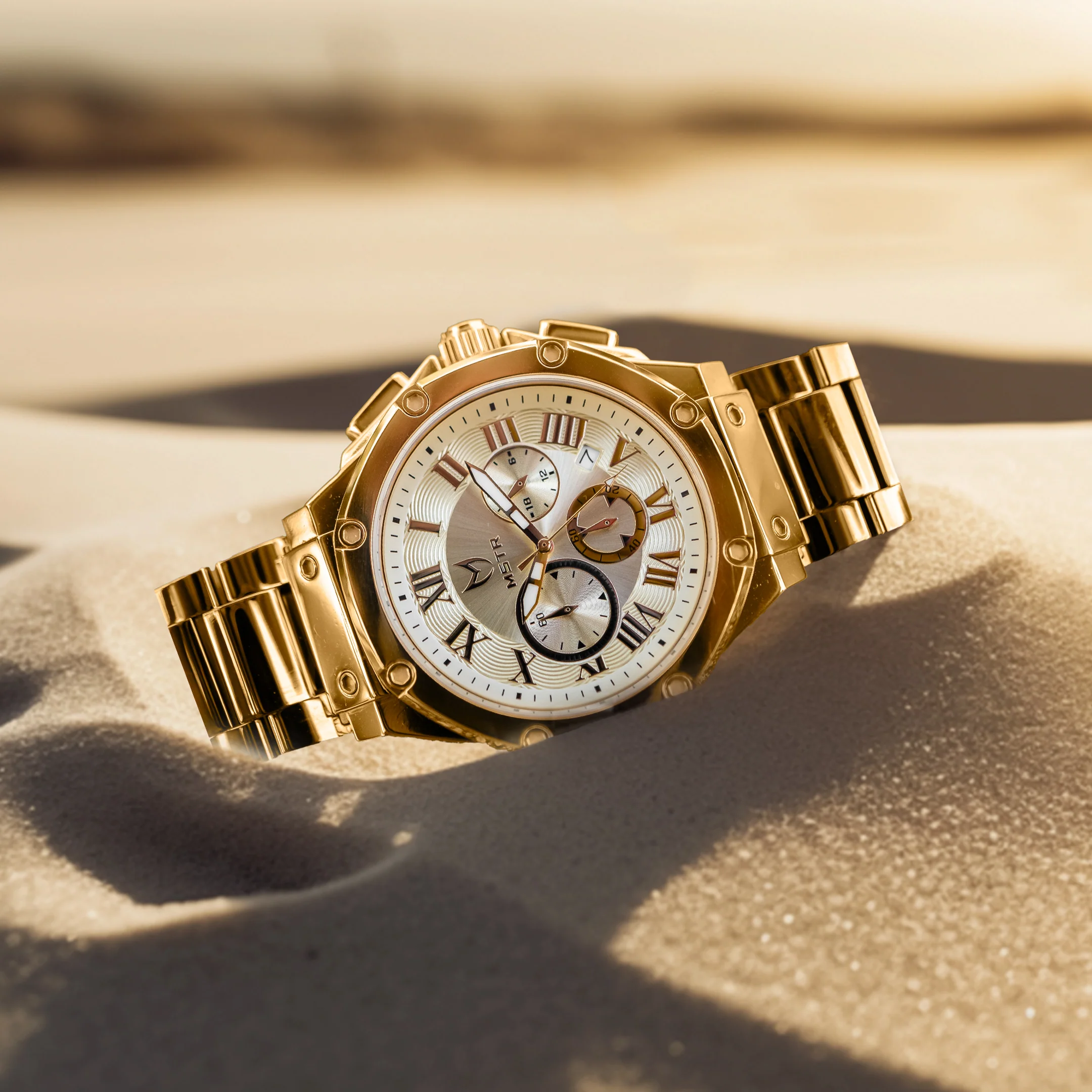 AM186SS - AMBASSADOR POLISH 18K PLATED / GOLD / SS BAND - Image 3