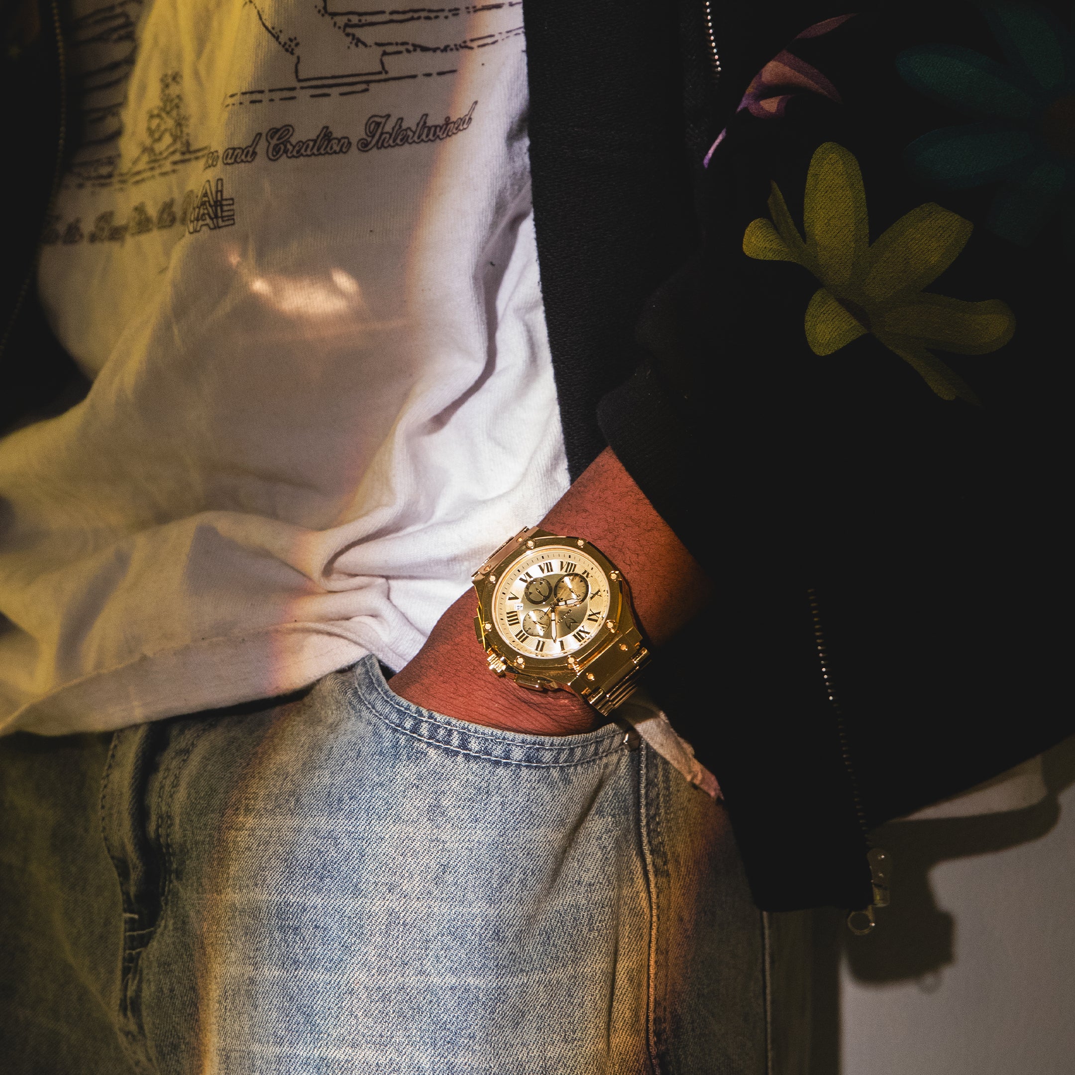 AM186SS - AMBASSADOR POLISH 18K PLATED / GOLD / SS BAND - Image 4