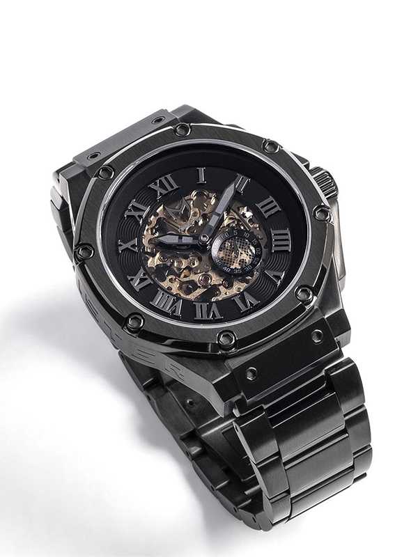 AM302SS - AMBASSADOR BLACK AUTOMATIC  / BLACK / SS BAND - Image 3