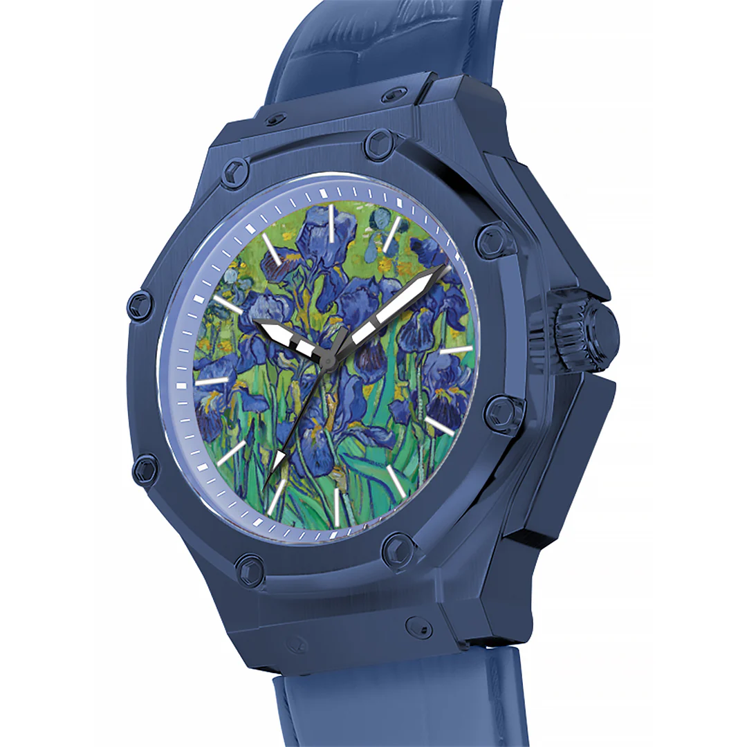 AM407LB - 41 MM VAN GOGH MATTE BLUE WATCH WITH LEATHER STRAP - Image 3