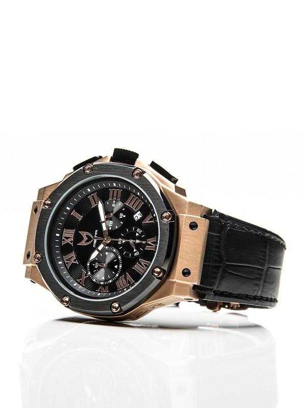 AM139CB - AMBASSADOR ROSE GOLD / BLACK / CROC STYLE BAND - Image 6