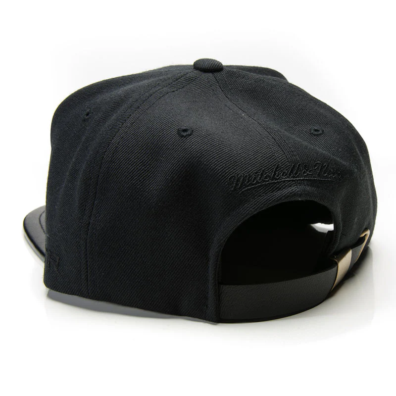 MSTR X Mitchell & Ness Snapback Hat - Champagne Gold & Black - Image 4