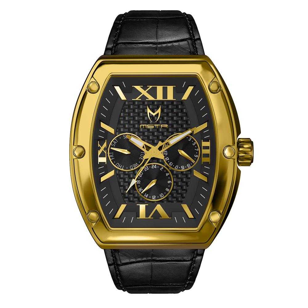 MJ116CB - MAJOR 18K GOLD / BLACK / CROC STYLE BAND - Image 3