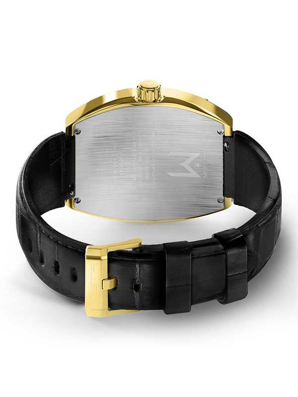 MJ116CB - MAJOR 18K GOLD / BLACK / CROC STYLE BAND - Image 4