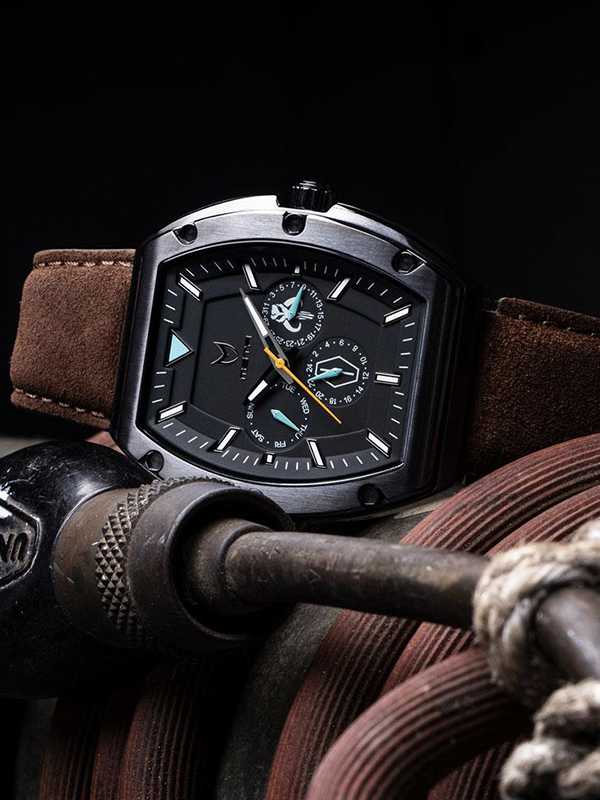 MJ117SW - MAJOR TITANIUM/ BLACK / LEATHER BAND - Image 6