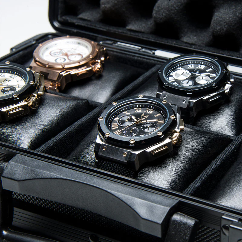 WTP112 - HEAVY DUTY ALUMINUM BRIEFCASE WATCH STORAGE / HOLDS 6 - Image 6